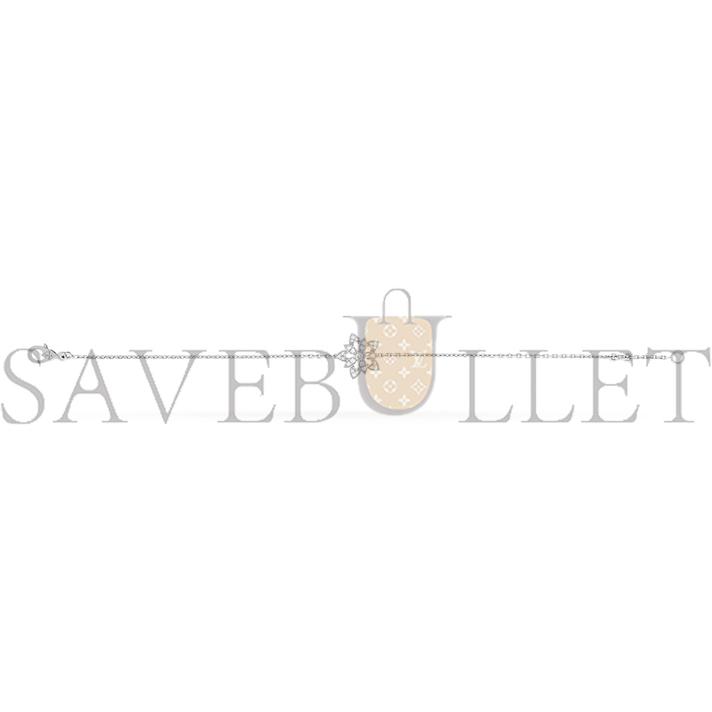 VAN CLEEF ARPELS LOTUS OPENWORK BRACELET MINI MODEL - WHITE GOLD, DIAMOND  VCARP1AB00
